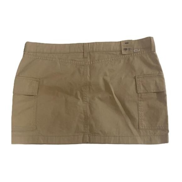 Levis 94 Cargo Mini Skirt Khaki Tan Mid Rise Slim Fit Size 32 - Picture 4 of 5